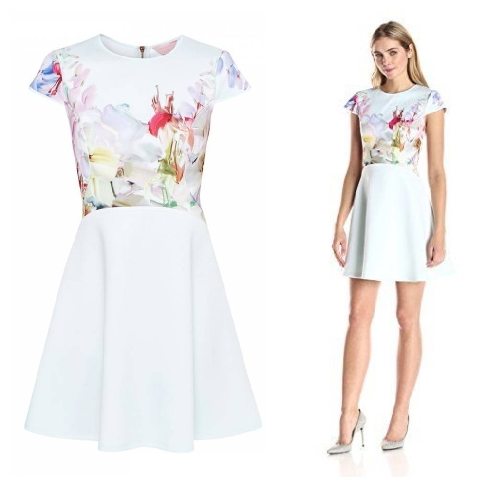 Ted Baker/  Rivana Mint hanging garden cap sleeve skater mini Dress 1 4 small
